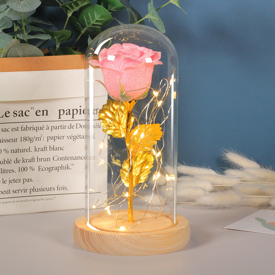 Eternal Rose LED Glass Lamp — Elegant Home & Event Decor